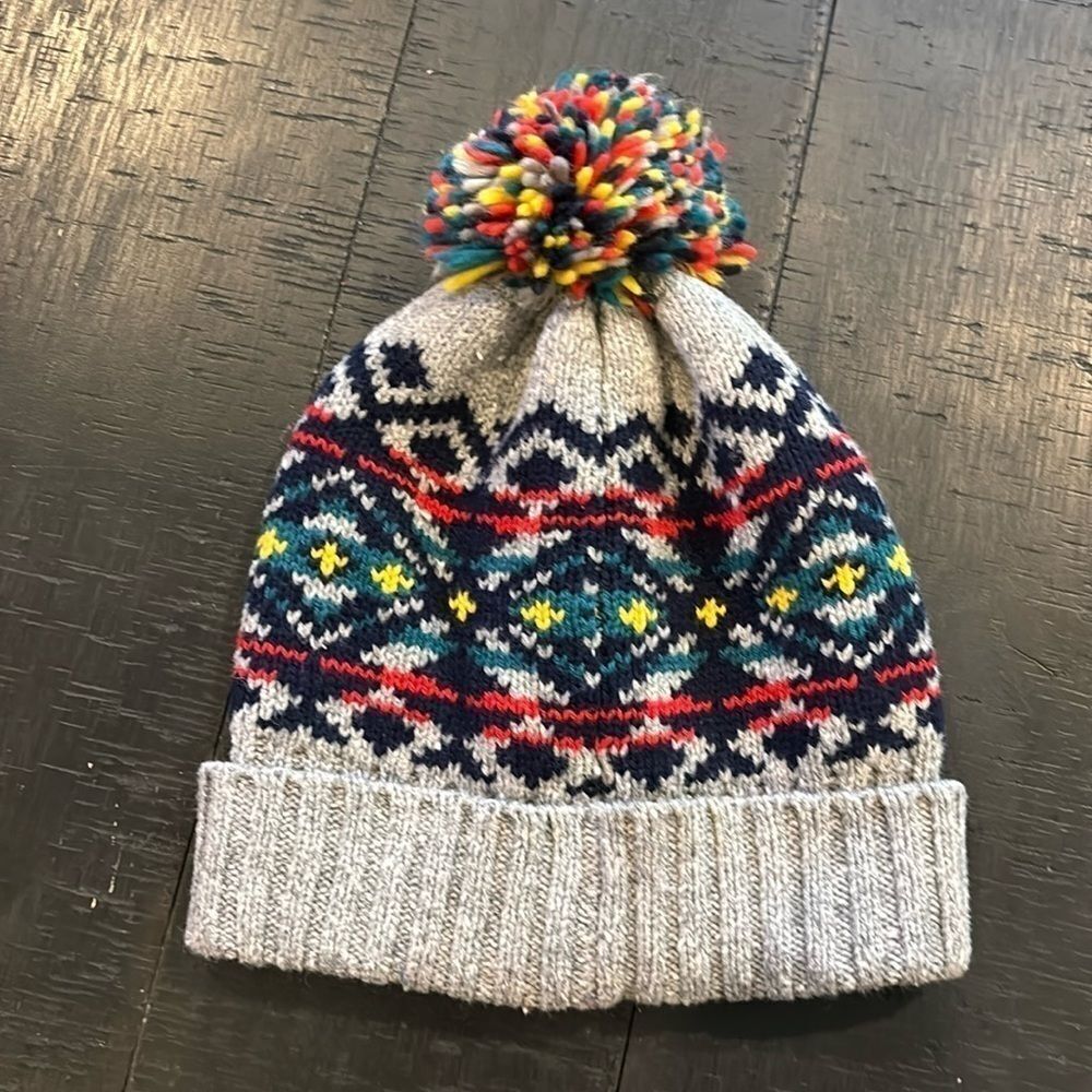American Eagle Wool Blend Colorful Pom Pom One Size Beanie